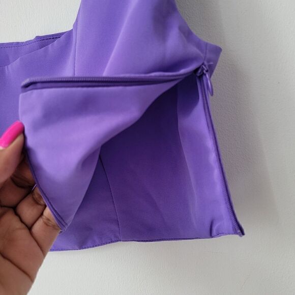 TAILORED Cropped Corset Top Purple Lilac Size Small* - Picture 6 of 6